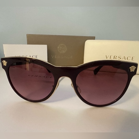 Versace Accessories - Versace Women's Elegant Burgundy Sunglasses